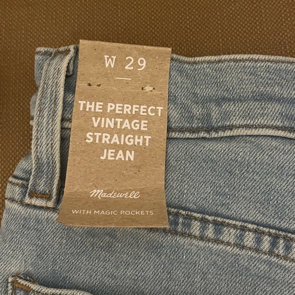 NWT Madewell Perfect Vintage Straight Jean Danby Wash Knee-Rip Edition ND515 - Picture 7 of 15